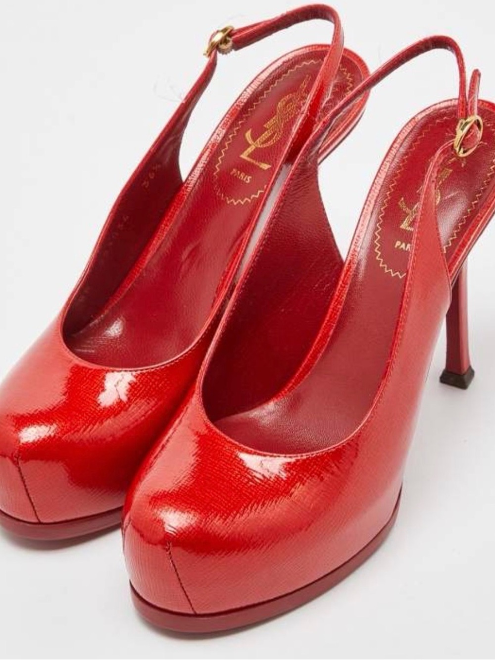 YSL tribute heel in poppy 38.5